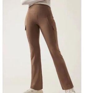 High-Rise Brown Flare Cargo Pants